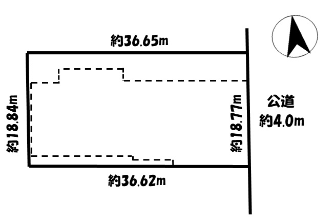 江南市小郷町　売地　2980万円　布袋小　布袋中の区画図